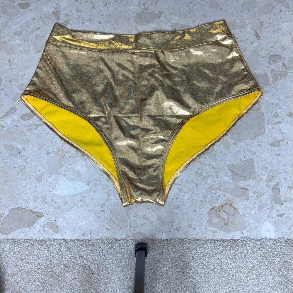 Gold Metallic Women's cheeky Shorts